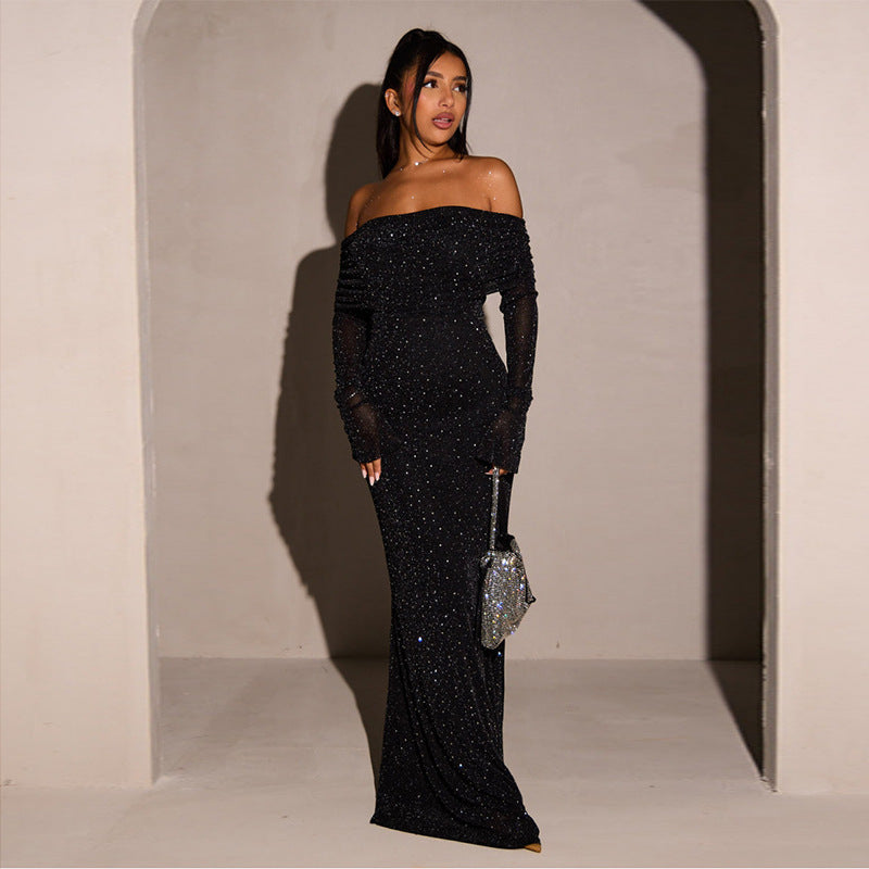 Women's Mesh Sier Silk Sexy Waist Trimming Dress