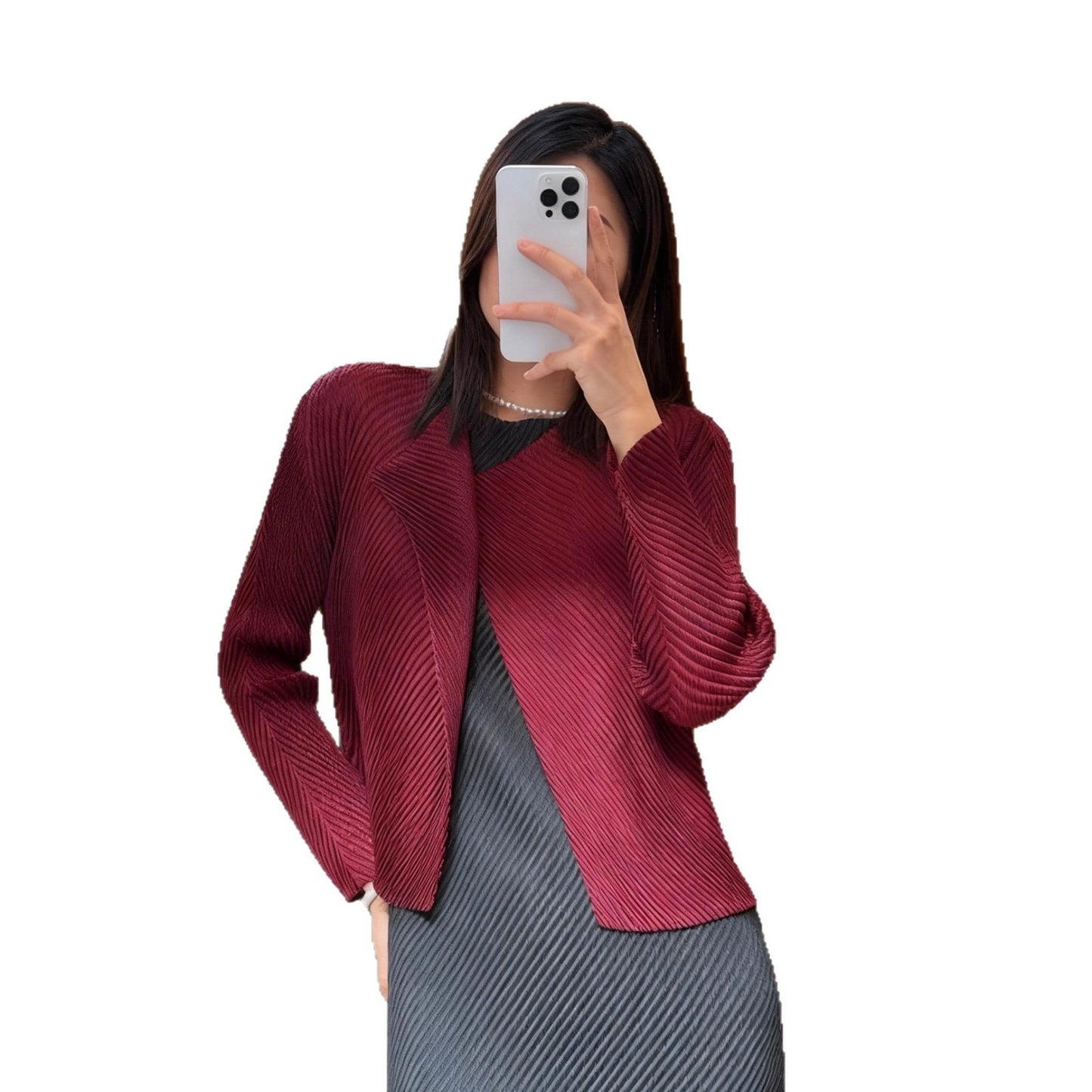 Scale Pleated Long-sleeved Versatile Casual Fashionable Suits