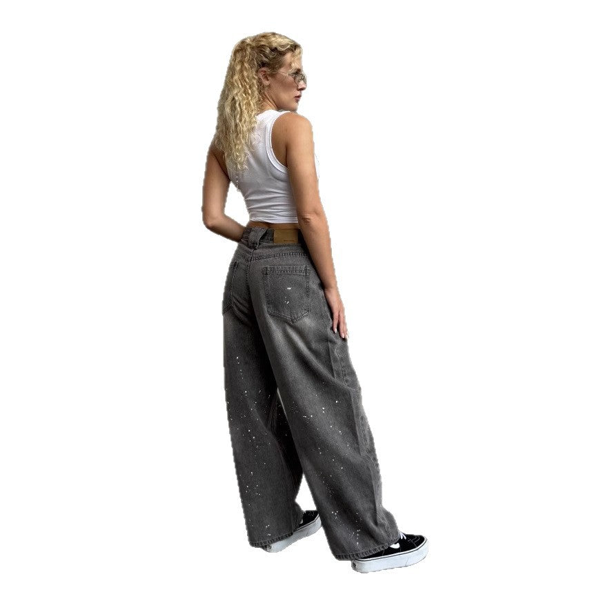 Women's Wide Leg Denim Trousers Summer Design Jeans