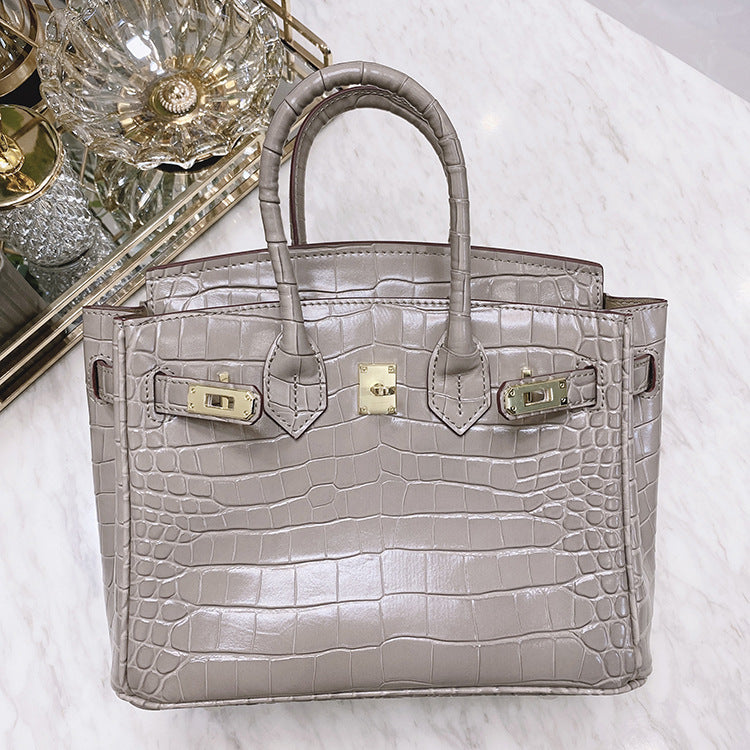 Pattern Genuine Leather Large Capacity Female Handbags