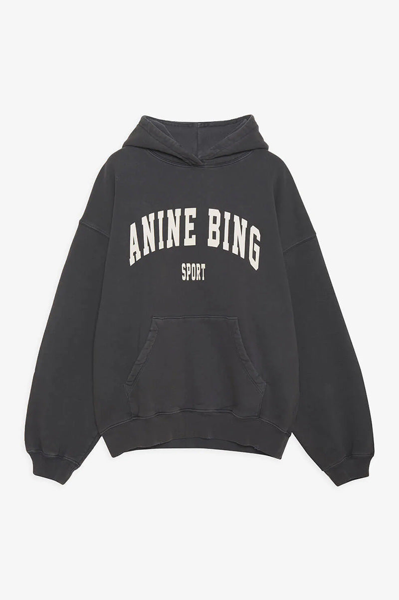 Early Autumn North American Niche Classic Letter Printing Washed Sweaters
