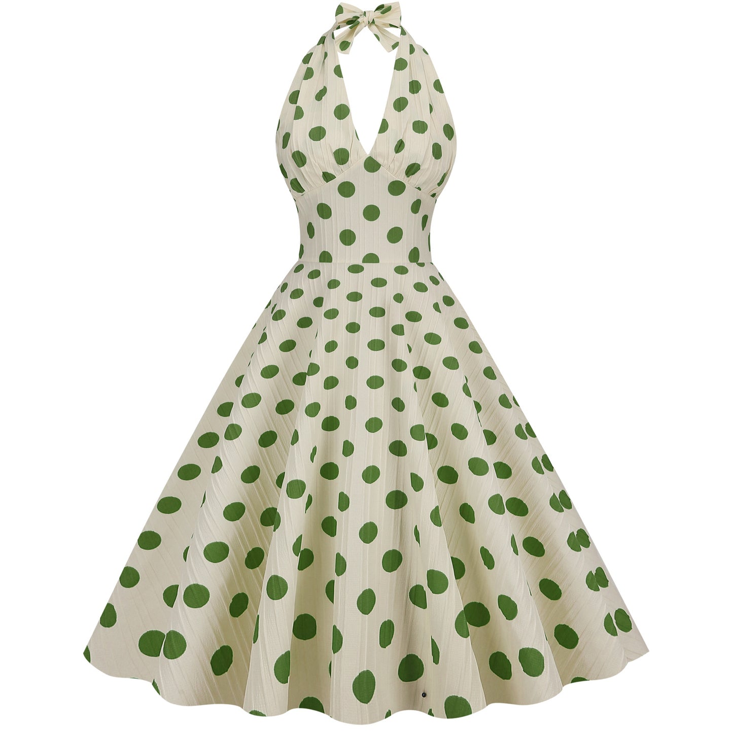 Hepburn Style High Waist Polka-dot Vacation Dresses
