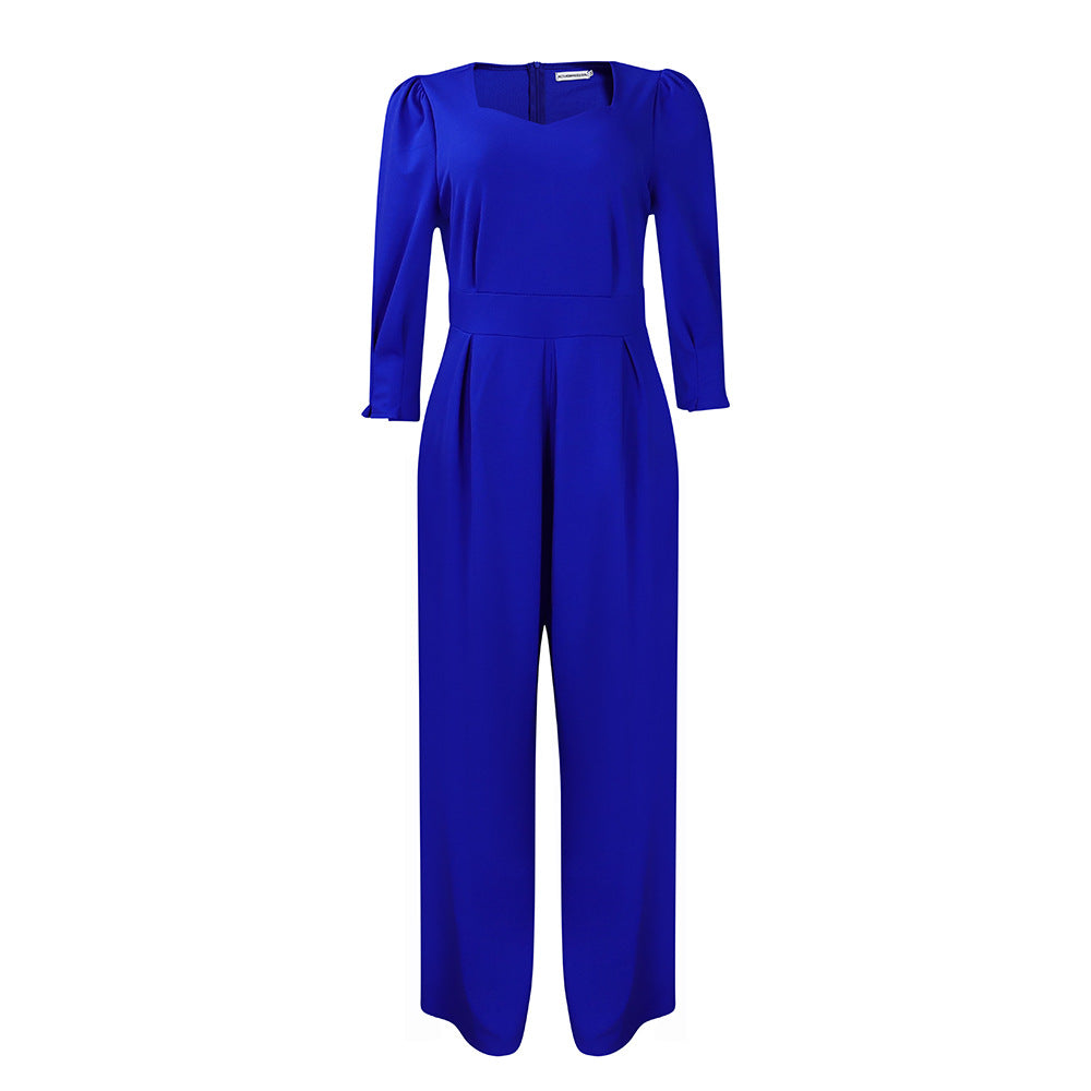 Women's Winter Long Sleeve Solid Color Loose Wide Pants