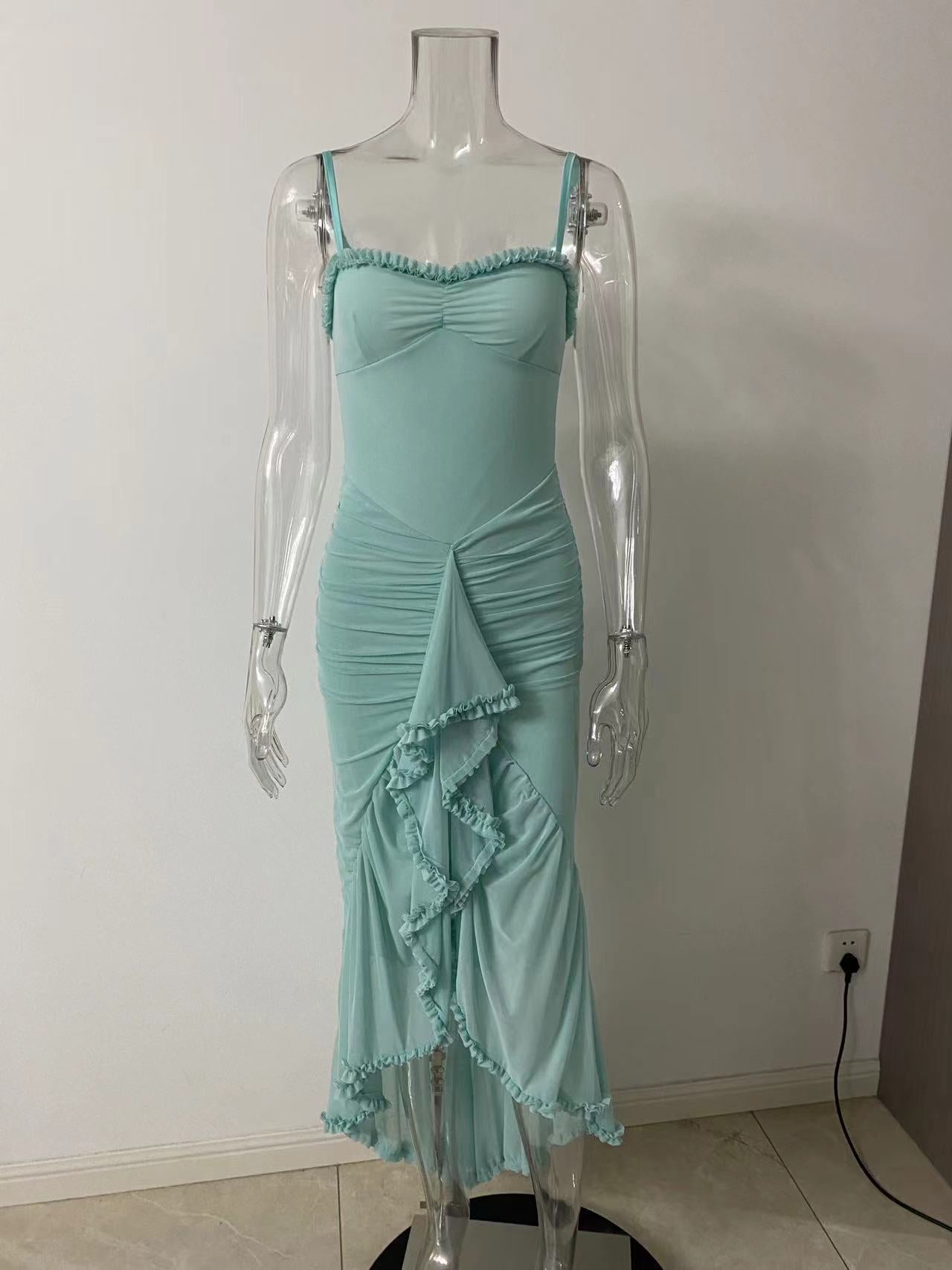 Long Dress Hot Temperament Asymmetric Holiday Dresses