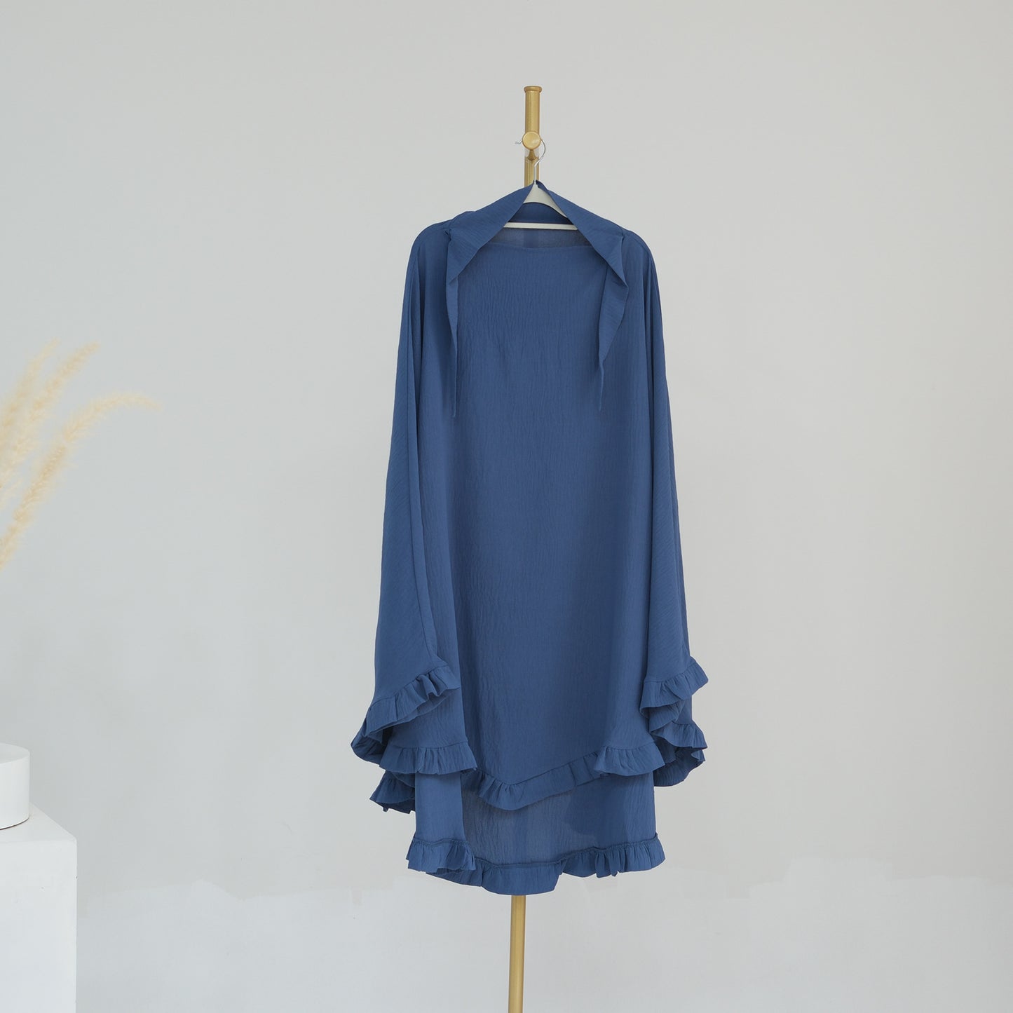 Pure Color Ruffles Big Swing Headscarf Dresses