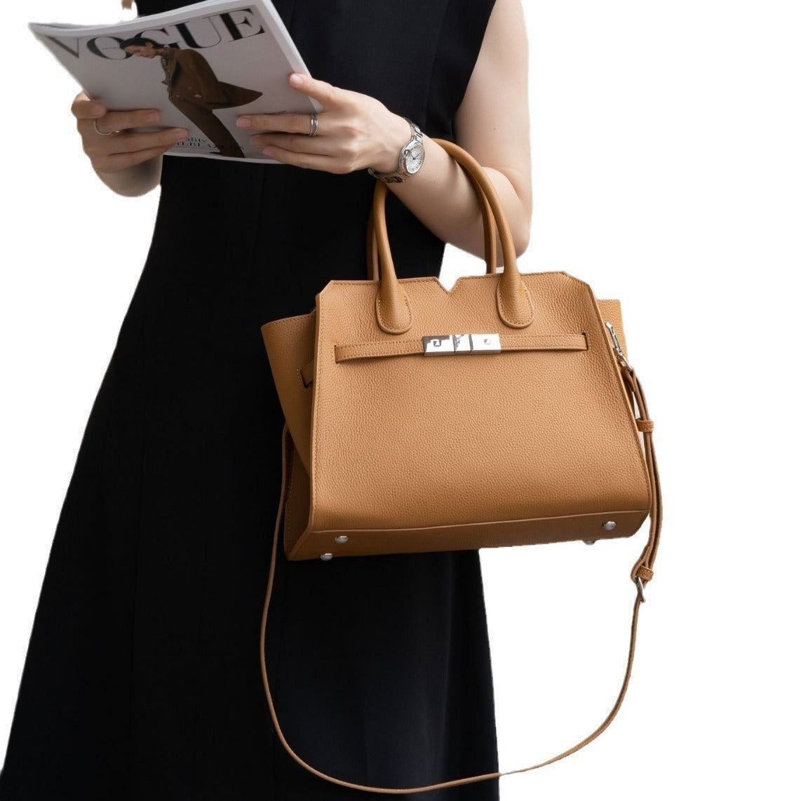 Women's Leather First Layer Cowhide Large Handbags