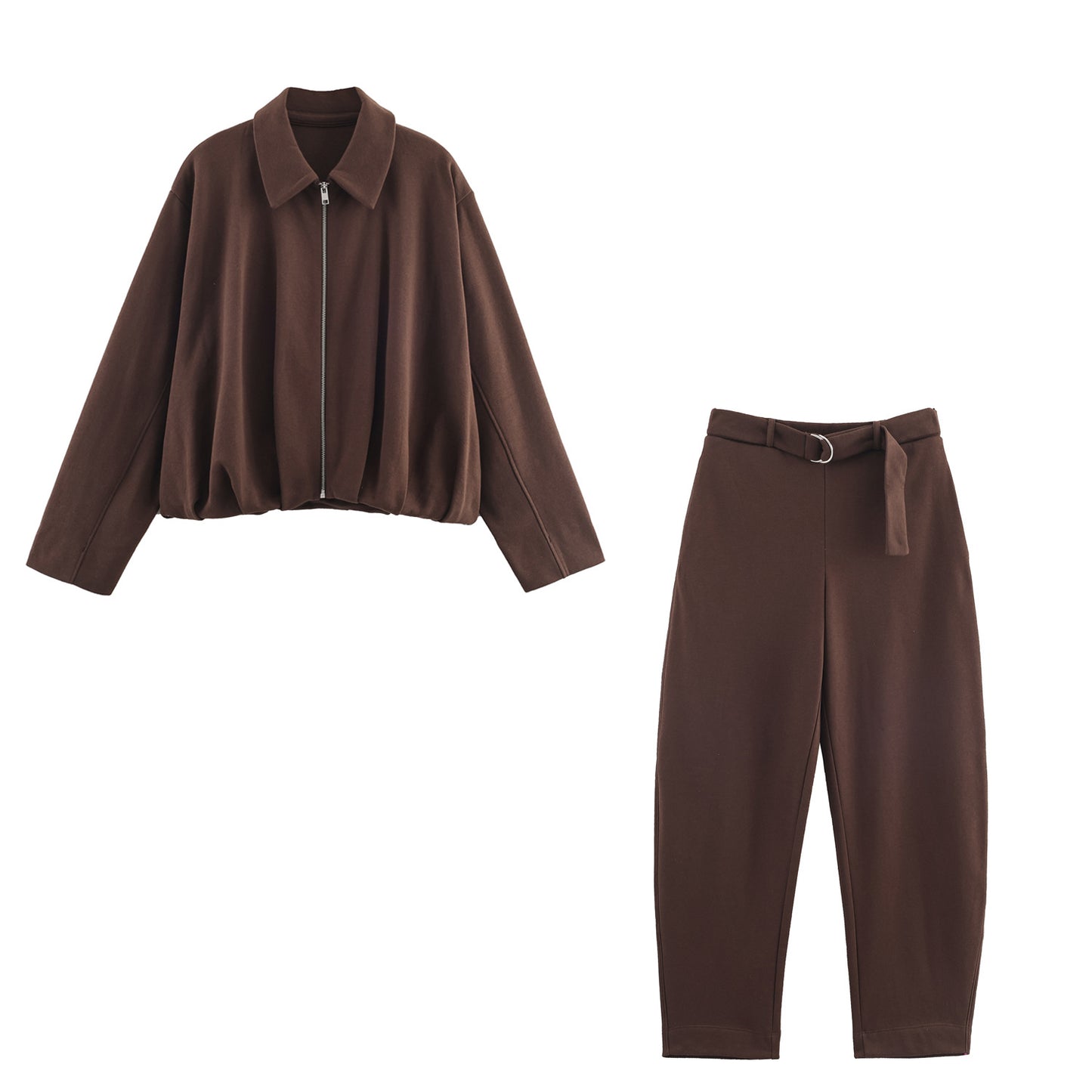 Beautiful Stylish Autumn Flannel Bomber Trousers Suits