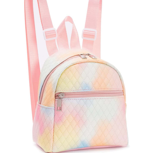 Women's Rainbow Quilted Mini Fashion High-grade Backpacks