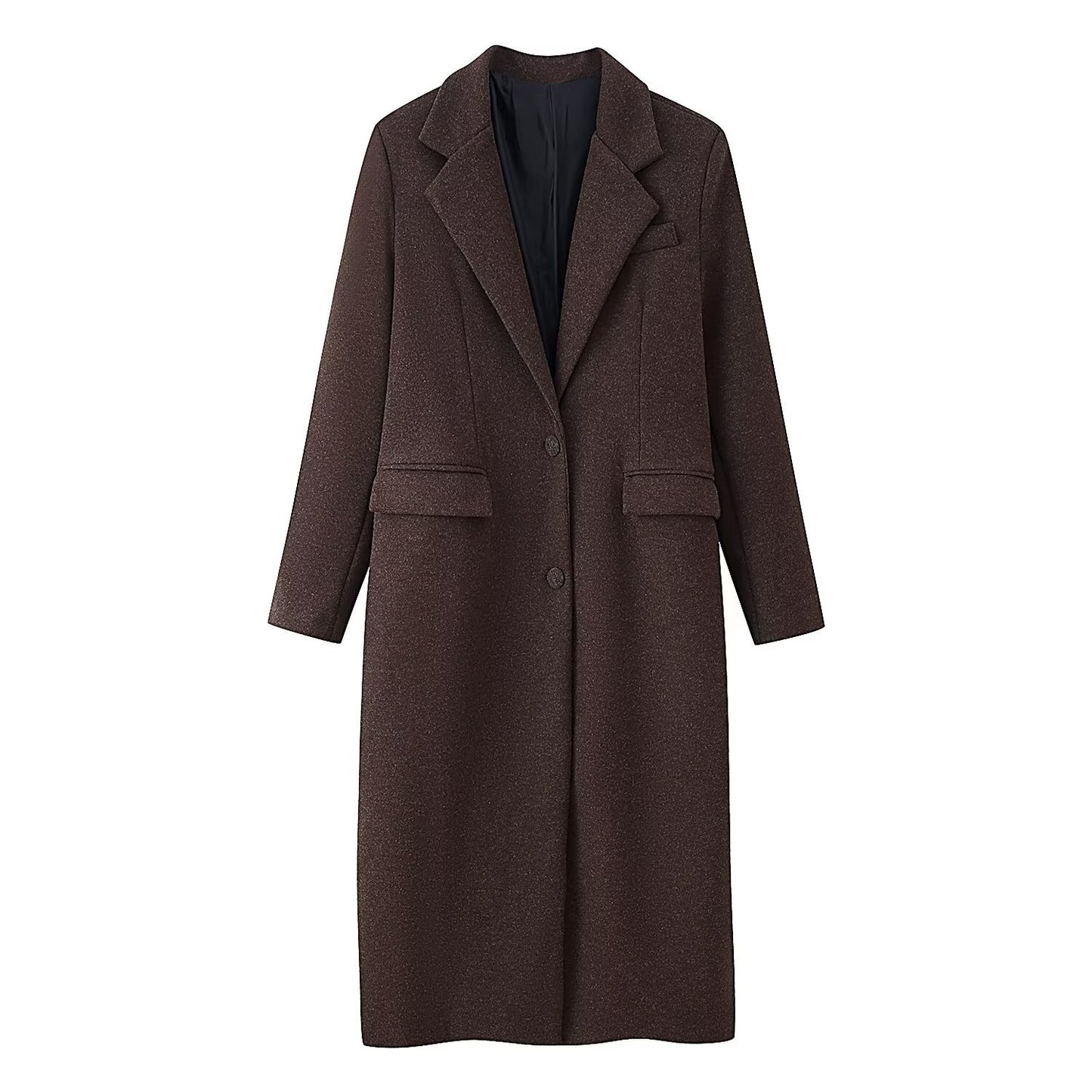 Women's Fashion Casual Polo Collar Handsome Long Coats