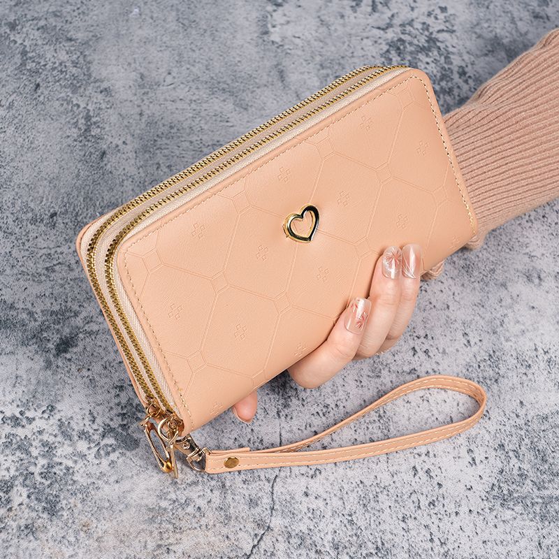 Personality Long Double Layer Zipper Affordable Handbags