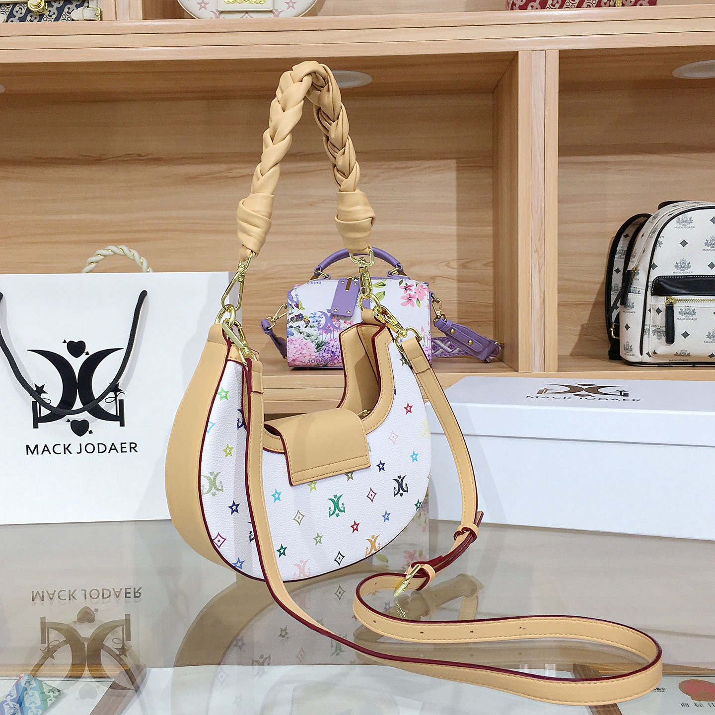 Twist Weave Crescent Autumn Niche Printed Armpit Bags