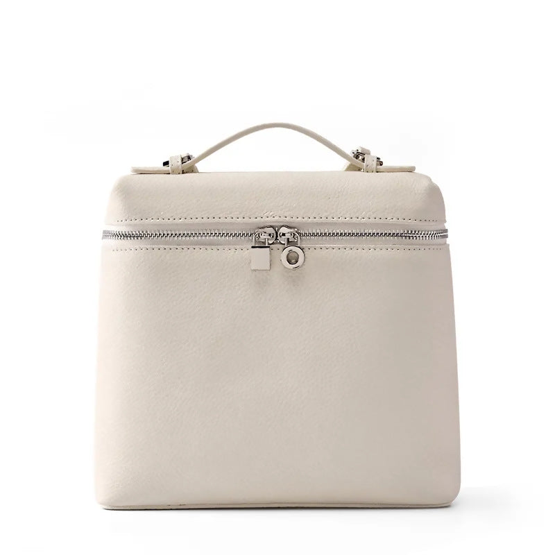 Capacity Lunch Box Retro Layer Leather Backpacks