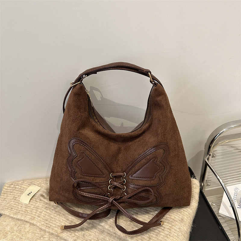 Women's Large Capacity Bow Retro Advanced Texture Tote Bags