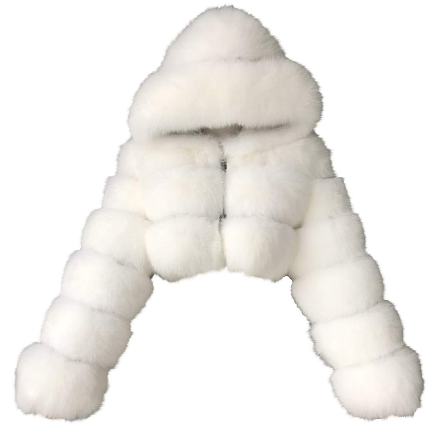 Women's Fox Fur Stitching Hooded Fashion Coats