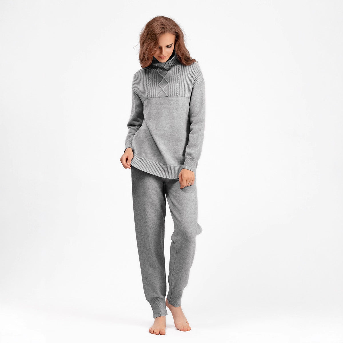Women's Half Turtleneck Casual Loose Gentle Soft Glutinous Suits