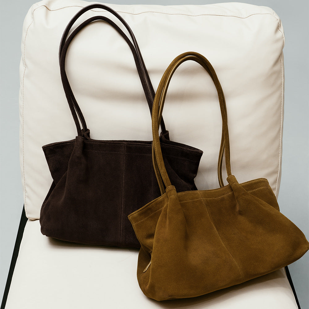 Women's Mild Luxury Retro One Pillow Genuine Handbags