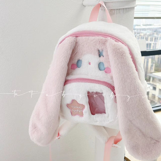 Cute Rabbit Plush Cartoon Young Style Backpacks