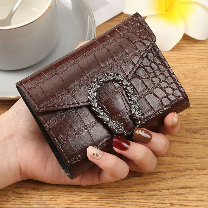 Women's Faucet Crocodile Pattern Fashion Simple Multifunctional Ladies Wallets