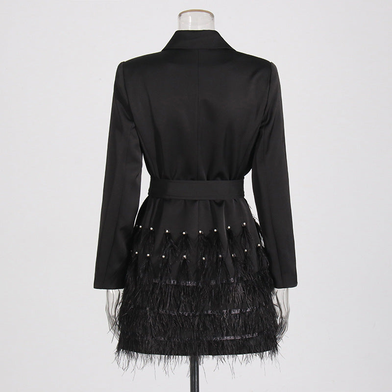 Women's Style Slimming Beaded Feather Design Sense Shorts