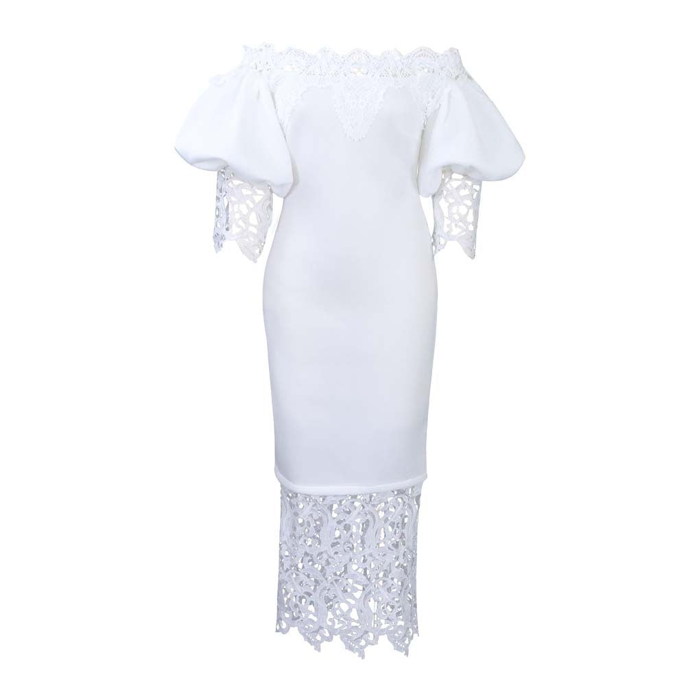 Women's Large Fashionable Elegant Lace Stitching Bridesmaid Dresses