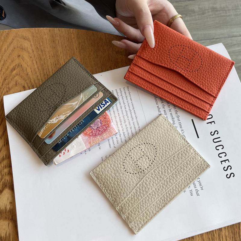 Women's One-piece Genuine Leather High-grade Cowhide Style Card Holder