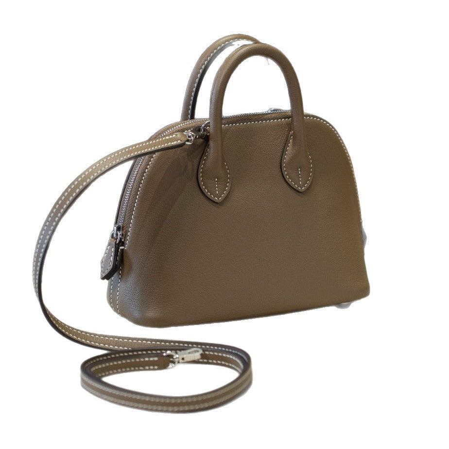 Women's Genuine Leather Wax Line Steel Hardware Bowling Bags