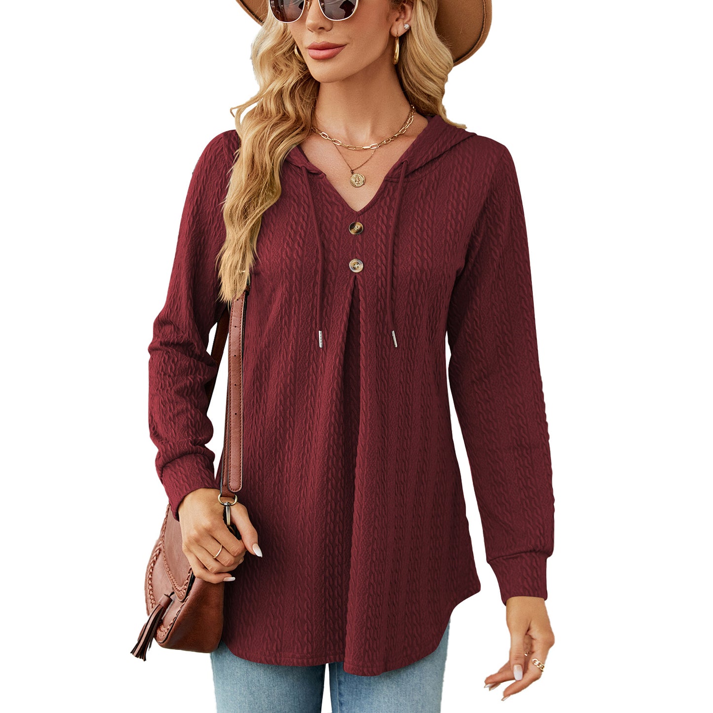 Women's Loose Long Sleeve Hooded For Women's Sweater, Sweater