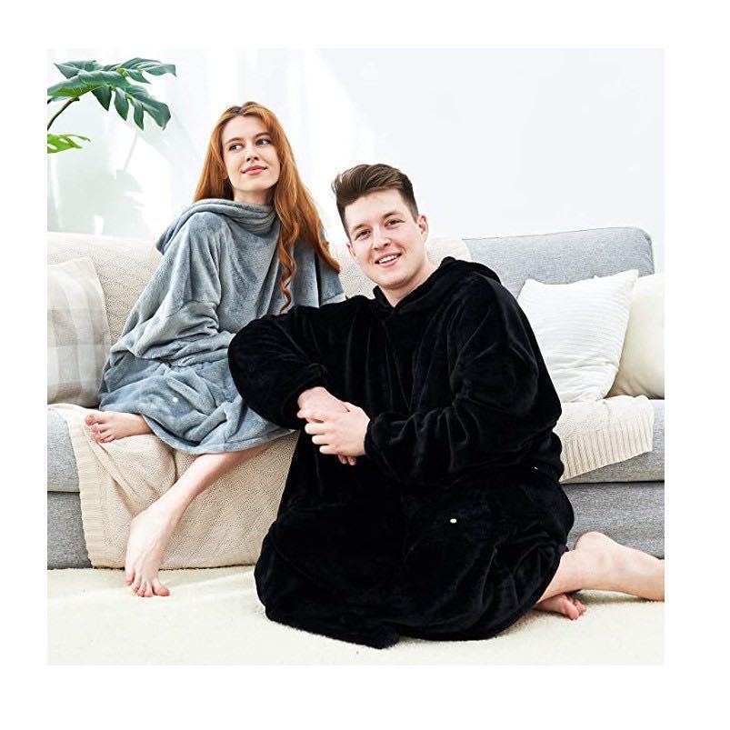 Women's Thread Flannel Thickened Warm Hooded Long Women's Sweater, Sweater