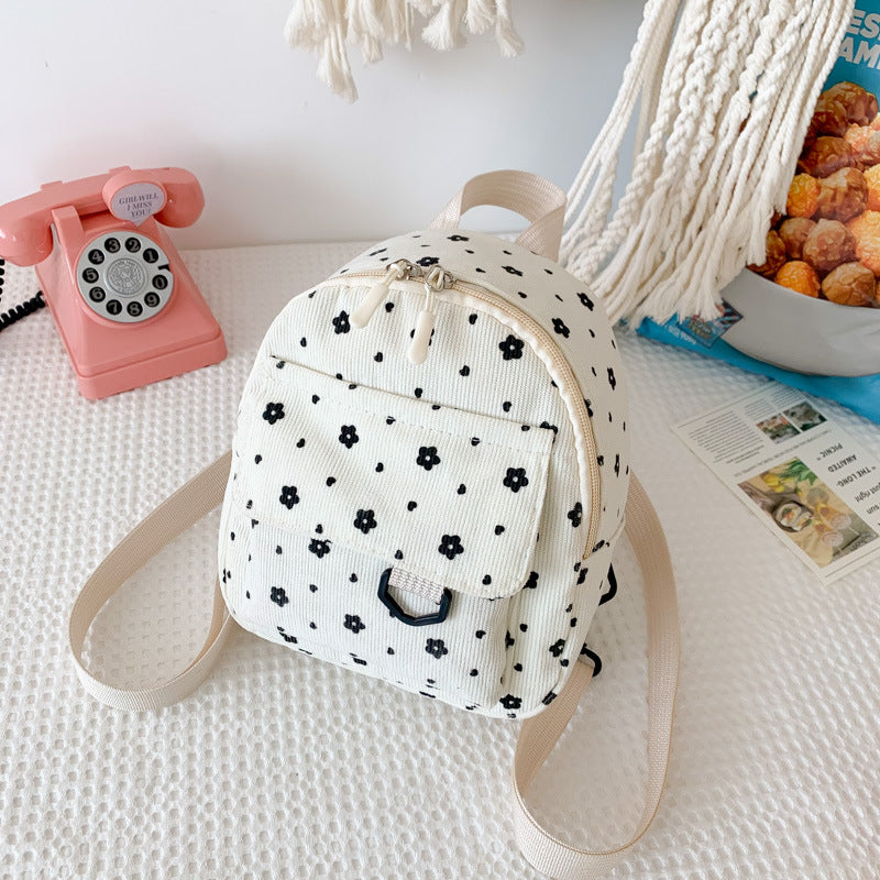 Unique Durable Corduroy Cute Female Soft Backpacks
