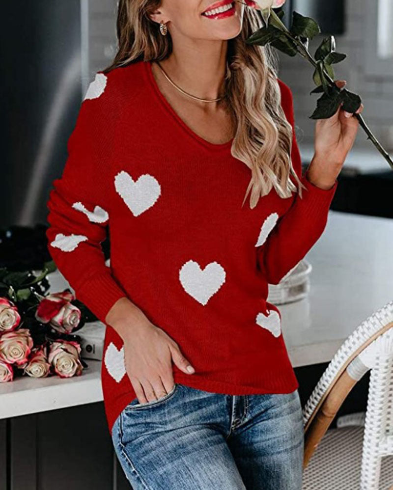 Women's Stylish Valentine's Day Long Sleeve Sweaters