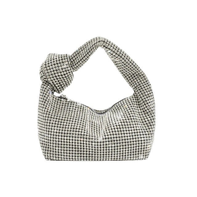 Women's Fashion Super Rhinestone Hand-held Knotted Full Handbags
