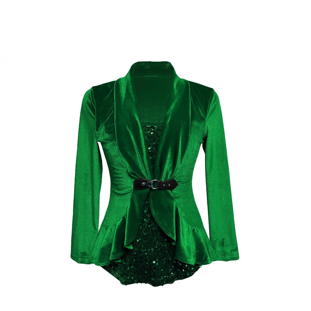 Slouchy Women's Sequin Stitching Two-piece For Women's T-shirt