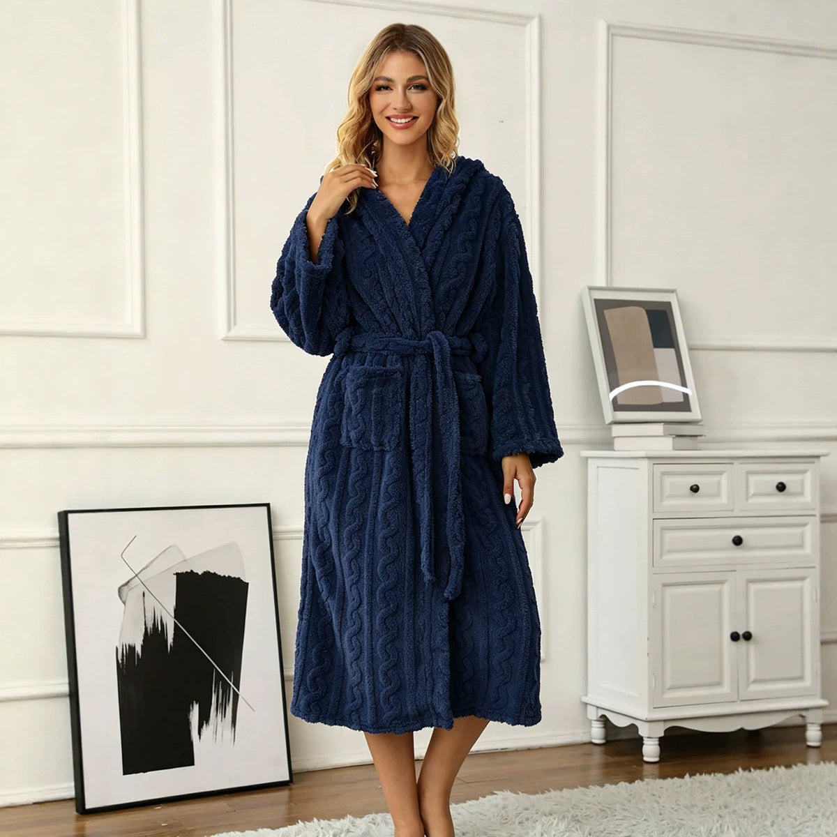 Women's Warm Thickened Jacquard Long Sleeve Pajamas Women's Sweater, Sweater