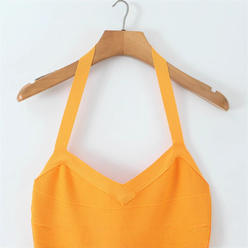 Women's Spring Design Sense Minority Halter French Dresses