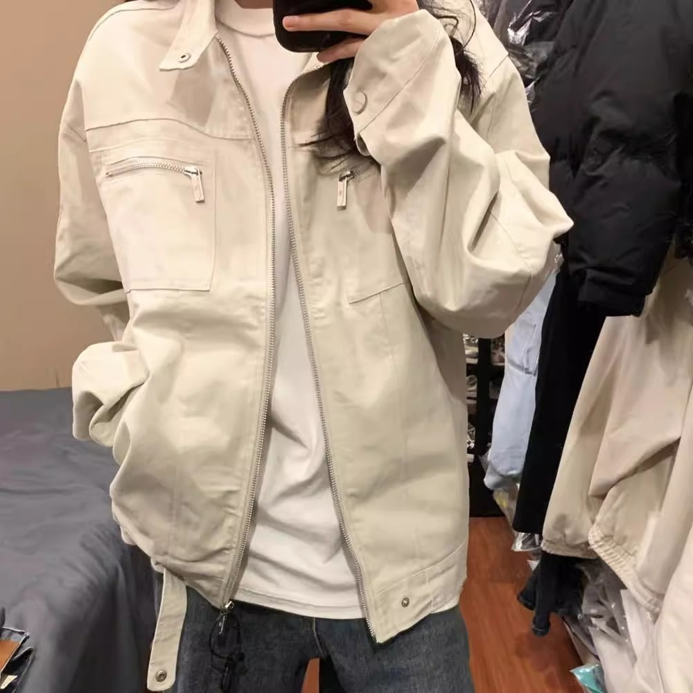 Women's American Stand Collar Open Spring Retro Coats