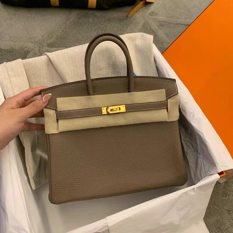 Women's Version First Layer Cowhide Genuine Leather Kelly Handbags