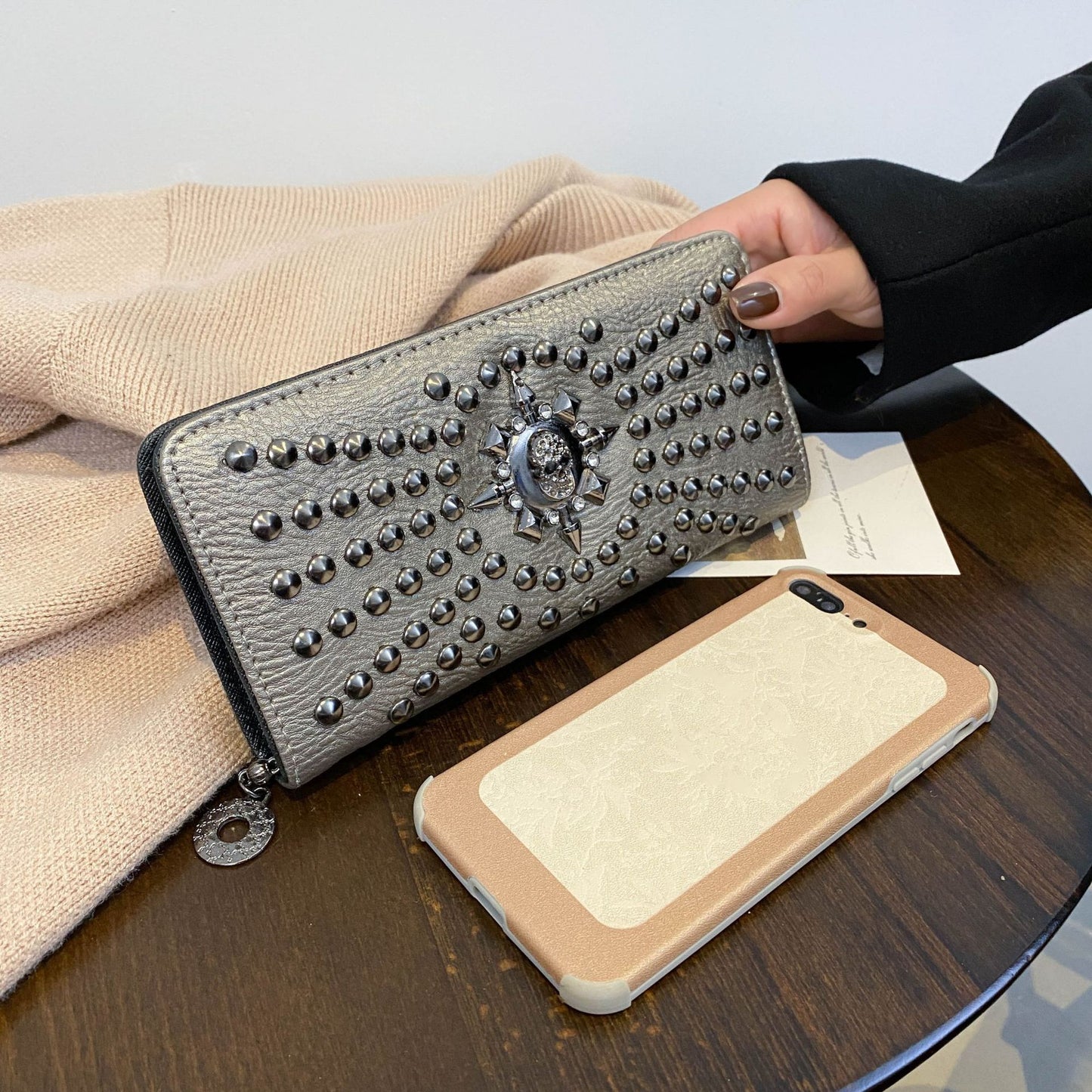 Stylish Elegant Punk Skull Long Clutch Ladies Wallets