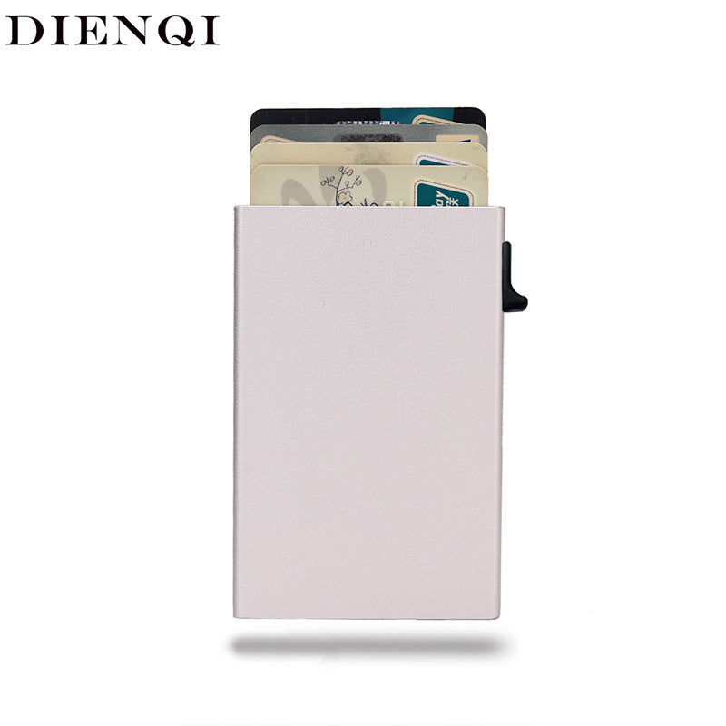 Men's Aluminum Alloy Box Automatic Pop-up Side Card Holder