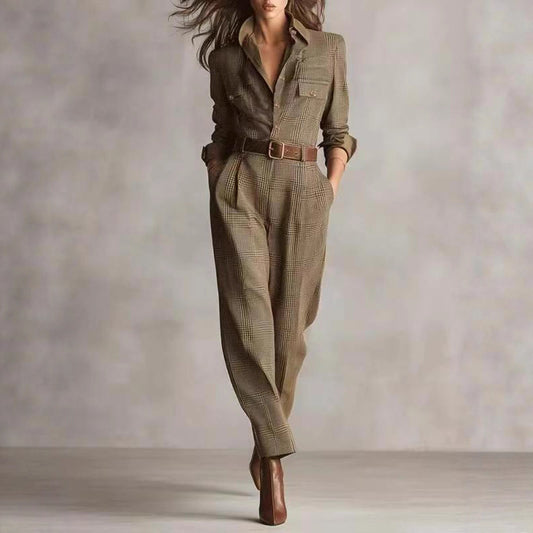 Women's Twisted Thin Cashmere Inverness Knitted Large Jumpsuits
