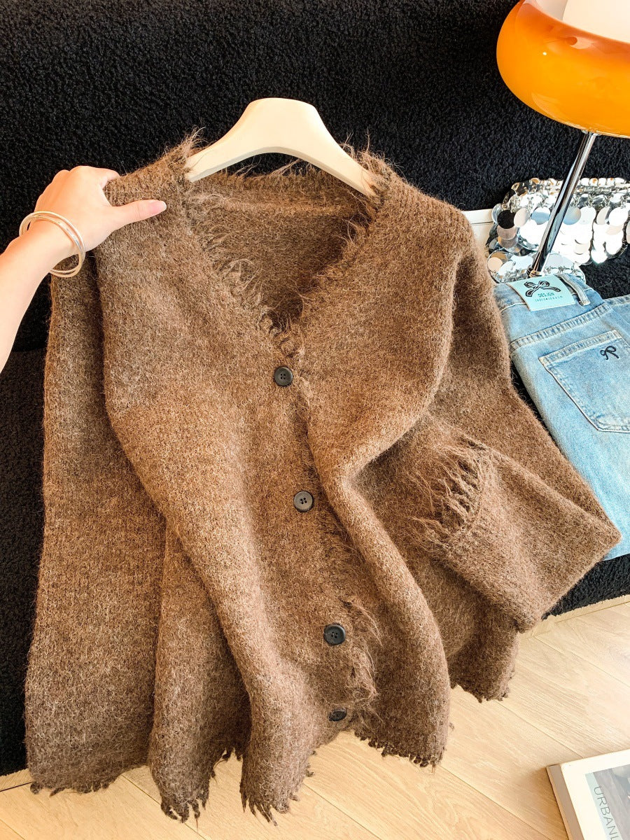 Women's Tassel Wool Loose Casual Idle Style Cardigans