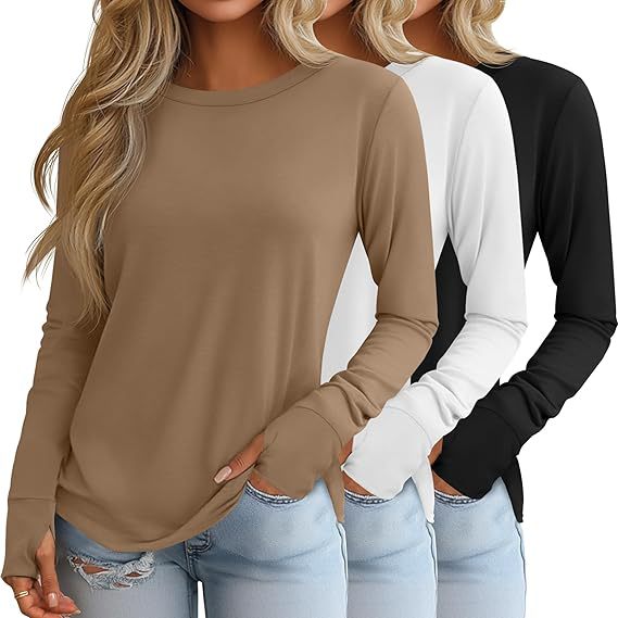 Women's Autumn Round Neck T-shirt Temperament Commute Blouses