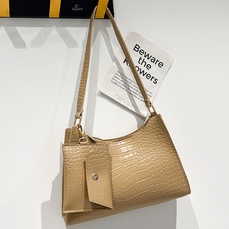 Women's Fashion Stone Pattern Underarm Simple Mobile Armpit Bags