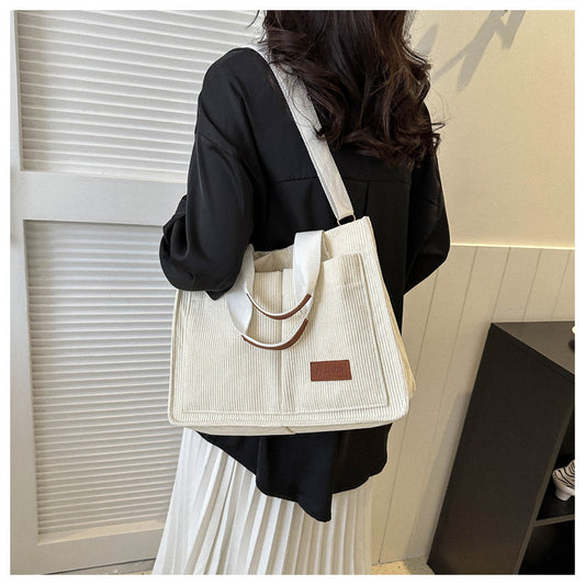 Comfortable Innovative Corduroy Large Capacity Fashion Shoulder Bags