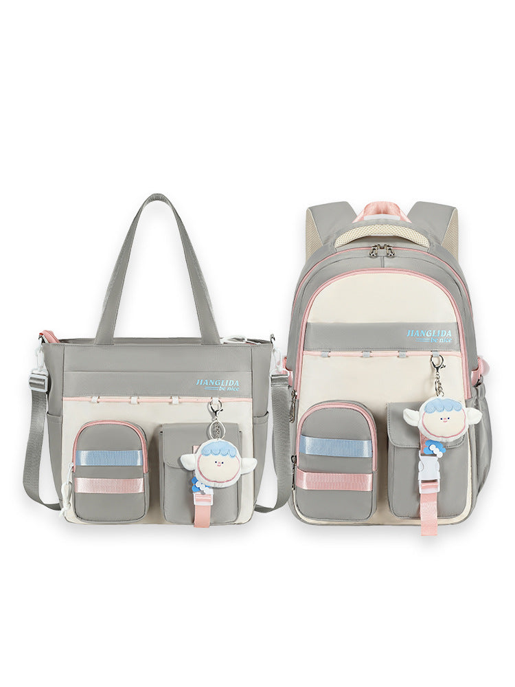 Tuition Korean Style Junior High Color Matching Middle School Students' Schoolbags