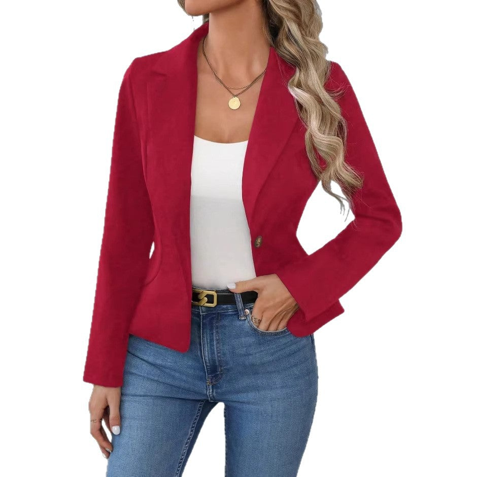 Women's Autumn Solid Color Slim Fit Business Advanced Long Blazers