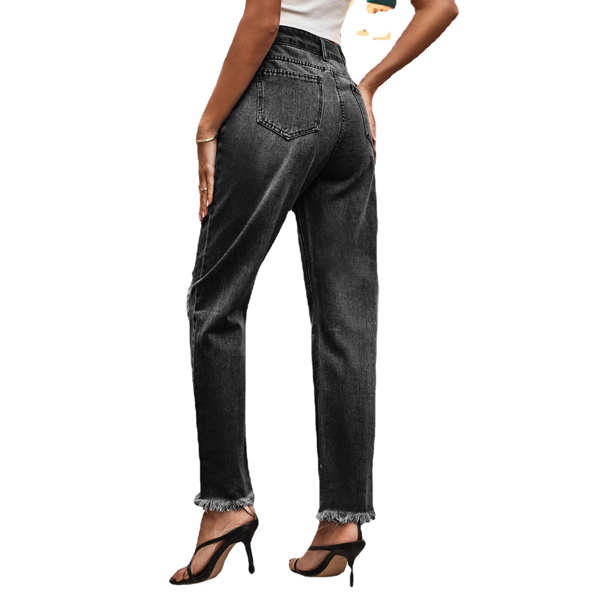 Women's Summer Denim Temperament Ripped Trousers Clothes Women's Jeans