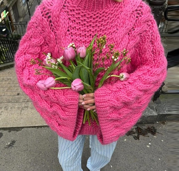 Women's Pretty Flared Sleeves Knitted Loose Sweaters
