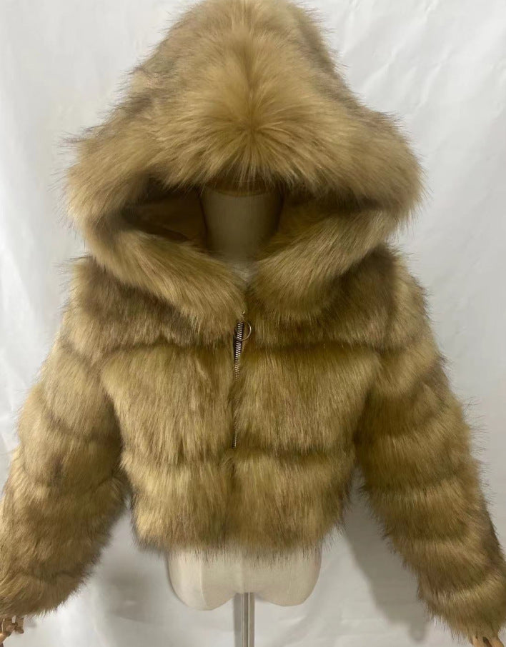 Durable Creative Imitation Fur Overcoat Fashion Coats