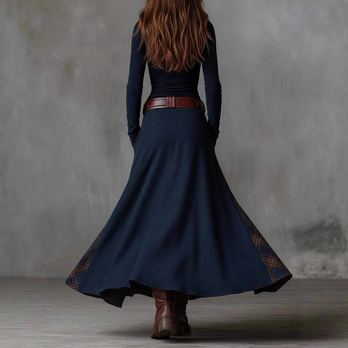 Fashion Long-sleeved Fleece Elegant Button Temperament Dresses
