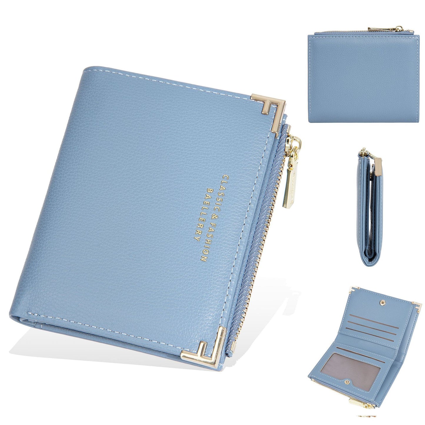 Women's Attractive Short Multiple Slots Zipper Ladies Wallets